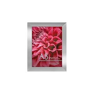 Americanflat Cadre Photo A5 Argenté - MDF avec Verre Incassable Poli, Chevalet & Matériel de Suspension Intégré - Format Horizontal et Vertical pour Mur et Dessus de Table - 14,8x21 cm