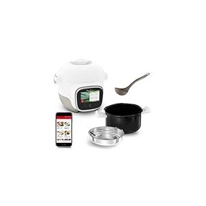 Moulinex Cookeo Touch Wifi Mini, Multicuiseur intelligent haute pression, 3 litres, 100 recettes int&eacute;gr&eacute;es et recettes gratuites via Wifi, &eacute;cran tactile, YY5132FB, Blanc