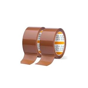 M-Office Ruban Adh&eacute;sif Marron pour Emballage, Exp&eacute;dition, D&eacute;m&eacute;nagement et Artisanat - Sceau S&ucirc;r et R&eacute;sistant (2 Unit&eacute;s, 48 x 66 m)
