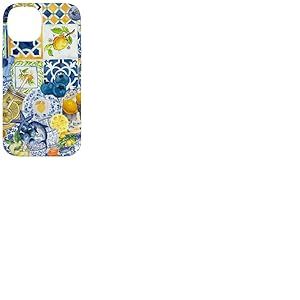 Carrelage méditerranéen et jaune jaune mignon été italien Coque pour iPhone 14