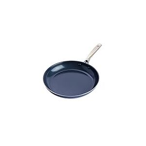 Blue Diamond Poêle à Frire de 30 cm avec Revêtement Antiadhésif en Céramique Renforcé avec des Diamants, Sans PFAS, Va au Lave-Vaisselle, Va au Four, Bleu