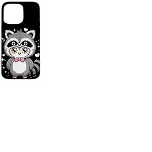 Kawaii Hibou Costume Raton Laveur Hiboux Coque pour iPhone 15 Pro Max