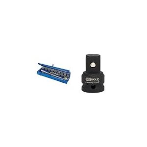 Silverline - Coffret clés et douilles métriques 3/4", 21 pcs (633663), Argent & KS Tools 515.1144 Augmentateur À Chocs, Adaptateur De Douille 1/2'' - 3/4'' - Pour Tournevis Manuel