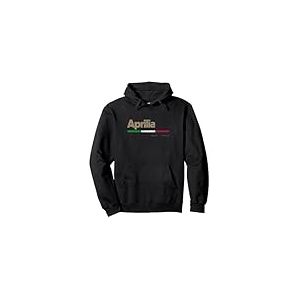 Aprilia Ville Italienne R&eacute;tro Drapeau Italie Sweat &agrave; Capuche Noir Unisex Adulte Mixte S