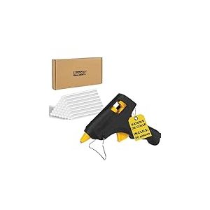 Pistolet à colle chaude Rapid Hobby avec 30 bâtons de colle transparents inclus, Compatible colle Ø7 mm pour loisirs créatifs, réparations, DIY, débit 100 g/h, chauffe rapide en 10 min, garantie 2 ans