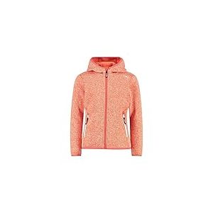 CMP - Veste Knit-Tech pour enfant avec capuche fixe, Campari-Blanc, 152