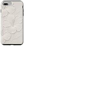 Fleur d'hibiscus blanche moderne et simple, fleur tropicale Coque pour iPhone 7 Plus/8 Plus