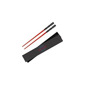 Paladone Star Wars Paire de baguettes de sabre laser Sith rouge avec boîte de rangement, accessoires de cuisine réutilisables sous licence officielle, cadeaux pour les fans de science-fiction et de