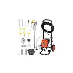VEVOR Pulv&eacute;risateur de Peinture sans Air sur Pied, Syst&egrave;me de Pulv&eacute;risation de Peinture 900 W, 3300 PSI, avec Chariot, Brosse, Tuyau, Rallonge, Buses, pour D&eacute;co Int&eacute;rieure Fournitures Cl&ocirc;tures