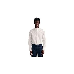 GANT Reg Pinpoint Oxford T-Shirt Chemise, Blanc, S Homme