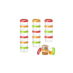 VINATO 18Pcs Bo&icirc;tes Alimentaires Plastiques, 120ml Bo&icirc;te Plastique Alimentaire Avec Couvercle, Set De Conservation, Bo&icirc;te De Conservation Alimentaire, Boites Congelation Alimentaires Empilable