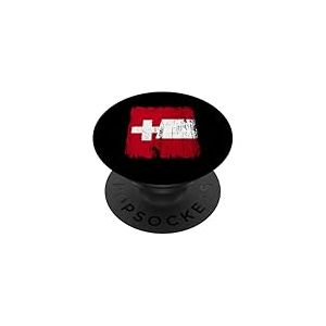 Maillot Suisse Pérou Demi Drapeau Suisse Patrimoine Péruvien PopSockets PopGrip Adhésif