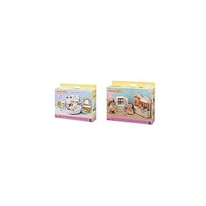 Sylvanian Families-5286 Set Salle De Bain, 5286, Multicolore & La Cuisine aménagée Mini-poupées et Accessoires, 5341, Multicolore