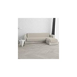 Italian Bed Linen Housse de canapé avec méridienne, Tissu extérieur Microfibre + Rembourrage Polyester, crème, 290 cm