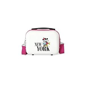 Disney Mickey & Minnie voyage à New York Trousse de Toilette Adaptable Blanc 29x21x15 cm ABS Rigide 9.14L 0.6 kgs