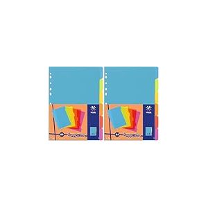 Viquel - Lot de 12 intercalaires en plastique - Format A4 (21x29,7cm) - Pour classeur A4 - Coloris fluo