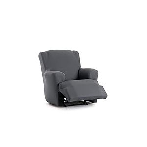 EYSA Housse de canapé bi-élastique pour Fauteuil Relax inclinable Couleur Gris foncé Design Harlem