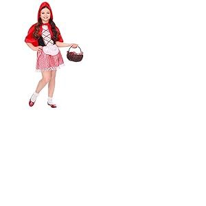 W WIDMANN MILANO Party Fashion - Costume de fête pour enfant, le petit chaperon rouge, robe, cape à capuche, costume de conte de fées