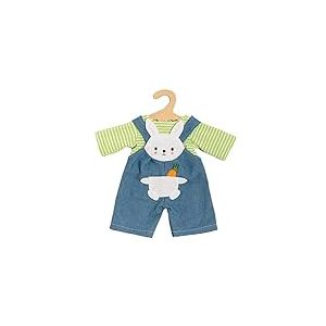 Heless 1316 - Vêtements de poupée Design Bunny Lou, Set de 2 pièces avec Salopette et Chemise à Anneaux pour poupées et Animaux en Peluche de 28-35 cm