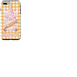 Nain de Jardin Vichy Rose avec Oreilles de Lapin Coque pour iPhone 7 Plus/8 Plus