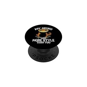 Le gecko léopard a plus de style que vous amusant lézard reptile PopSockets PopGrip Adhésif