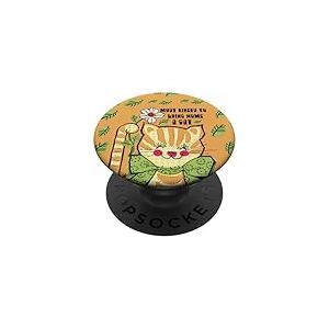 Groovy Bow 70s Chat Amusant Le Plus susceptible de ramener Un Chat &agrave; la Maison PopSockets PopGrip Adh&eacute;sif