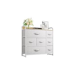 YITAHOME Commode, 7 Tiroirs en Tissu Commode Chambre Meuble de Rangement,Cadre en M&eacute;tal,Style Moderne,pour Chambre &agrave; Coucher, Salon,Gris Clair