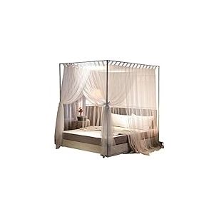 Mengersi Rideaux Simples à baldaquin de lit, Rideaux Transparents pour Adultes, Accessoires de décoration de Chambre (très Grand lit, Blanc)