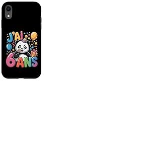 Enfant Panda Enfant 6 ans Anniversaire Garçon Fille Panda Coque pour iPhone XR