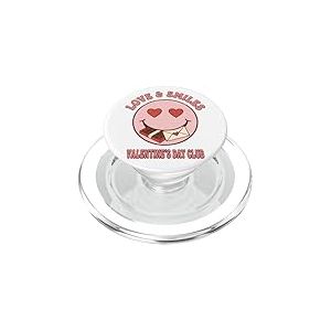 R&eacute;tro Love Heart Eyes Valentine Chocolat Cute Happy Face PopSockets PopGrip pour MagSafe