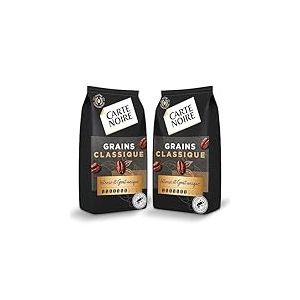 CARTE NOIRE - Café en Grains - Classique - Pur Arabica - Certifié Rainforest Alliance - 2 Paquets de 1 kg