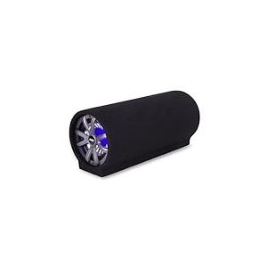 Pyle Subwoofer Tube 250W LED, Haut-Parleur Basse 20 cm, Bobine Aluminium 3,8 cm, 4 Ohm, Réponse 35-800 Hz, Entrées RCA, Caisson Basses Voiture