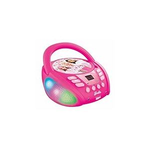 Lexibook - Barbie - Lecteur CD Bluetooth pour Enfants - Portable, Effets Lumineux, Prise Micro, Entrée aux-in, Piles ou Secteur, Filles, Garçons, Barbie, RCD109BB, Rose