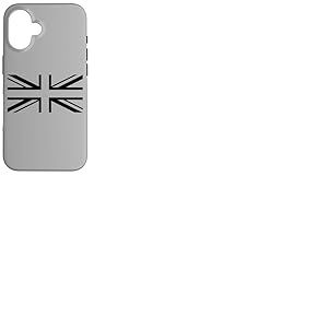 Drapeau Union Jack Noir Grande-Bretagne Angleterre Coque pour iPhone 16