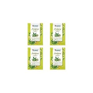 Himalaya Lot de 4 masques purifiants au margousier et à l'arbre à thé en coton à usage unique antioxydant riche pour une peau claire et rafraîchie | avec acide hyaluronique pour une hydratation intense