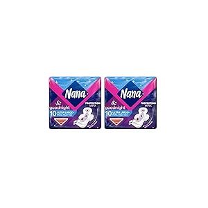 Nana Ultra Goodnight Large Serviettes Hygiéniques Avec Ailettes - 10 unités (lot de 2)