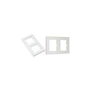 Asfora – Cadre vertical avec 2 cadres Schneider Electric, Blanc & Schneider Electric Eph5800221–2 éléments Cadre, Blanc