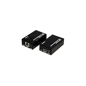 Link LKEXT161 Rallonge Hdmi Via câble réseau Cat 6 jusqu'à 60 mètres 1080P avec Commande Infrarouge Noir