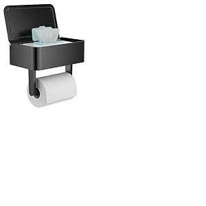WZKALY Porte-Papier Toilette avec &eacute;tag&egrave;re &ndash; Distributeur de lingettes jetables et Rangement adapt&eacute; &agrave; n'importe Quelle Salle de Bain, Gardez Vos lingettes humides cach&eacute;es &ndash; Support Mural en Acier