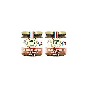 Jardin BiO &eacute;tic - Lentilles vertes cuisin&eacute;es aux petits l&eacute;gumes 400 g (Lot de 2)