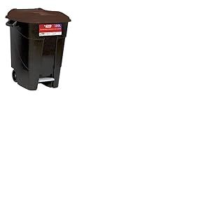 Tayg Eco- Conteneur de d&eacute;chets avec p&eacute;dale 100 litres, base noire et couvercle marron