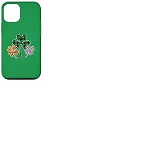 Trois tr&egrave;fles l&eacute;opard Buffalo Plaid Tr&egrave;fle St Patrick Day Coque pour iPhone 12/12 Pro