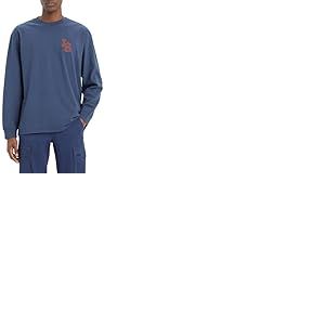 Levi's Long-Sleeve Classic Relaxed Tee T-Shirt, Monogram Spellbound, XL Homme