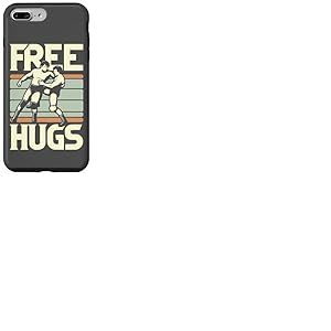 Bague de Lutte r&eacute;tro Style Vintage Free Hugs Wrestlers Coque pour iPhone 7 Plus/8 Plus