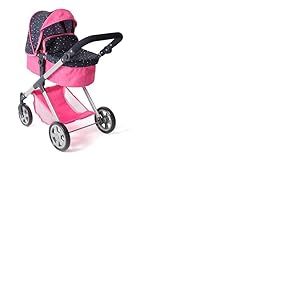 Bayer Chic 2000 Poussette de poupée 2 en 1 Mila - Confettis Roses - Poignée réglable en Hauteur 39-72 cm - Armature Moderne - Poupées jusqu'à 50 cm - 3-7 Ans