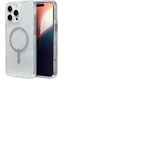 ZAGG Milan Snap Coque Renforcée en Graphène pour iPhone 16 Pro Max [6.9 Pouces], Compatible MagSafe, Prise en Main sécurisée, Coque de téléphone à la Mode, Anti-Choc (Swirl Glitter)