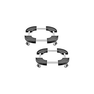 VEVOR Chariot à Poubelle Réglable 380-580 mm Socle à roulettes à Poubelles Rondes, Lot de 2, Capacité Charge 181,4 kg, avec 4 Roues Pivotantes Verrouillables, Chariot Plantes Multifonctionnel Robuste