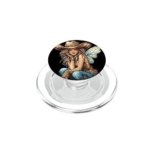 Belle cowgirl magique avec des ailes pour les amateurs de fées PopSockets PopGrip pour MagSafe