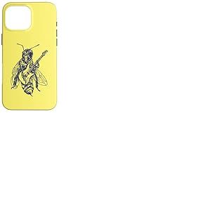 Bee Jouant Guitare Guitare Insecte Rock Musicien Coque pour iPhone 16 Pro Max
