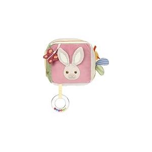 THUN - Jeu cube en tissu - Extérieur : 97% polyester, 2% coton, rembourrage 100% polyester + PE - Collection Baby Dolce Ferme - 14 x 14 cm